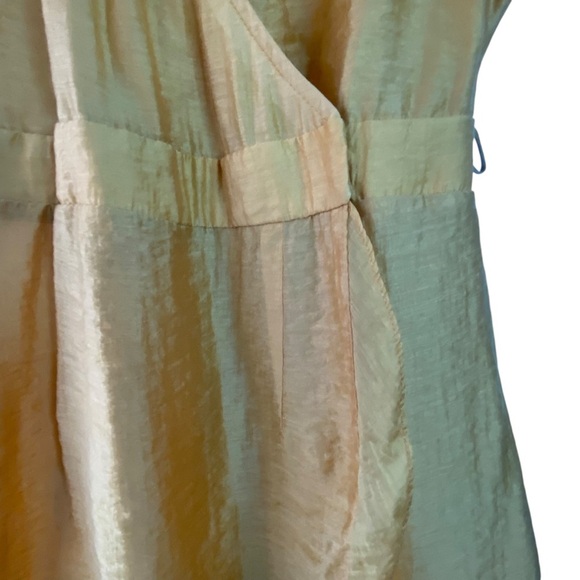 Rubber Ducky Productions, Inc. Golden Tencel Ruffle Mini Wrap Dress SZ S - Picture 8 of 10
